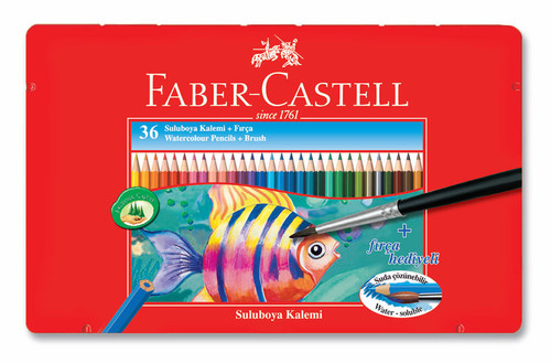 Faber-Castell Metal Kutu Aquarel Boya Kalemi 36 Renk
