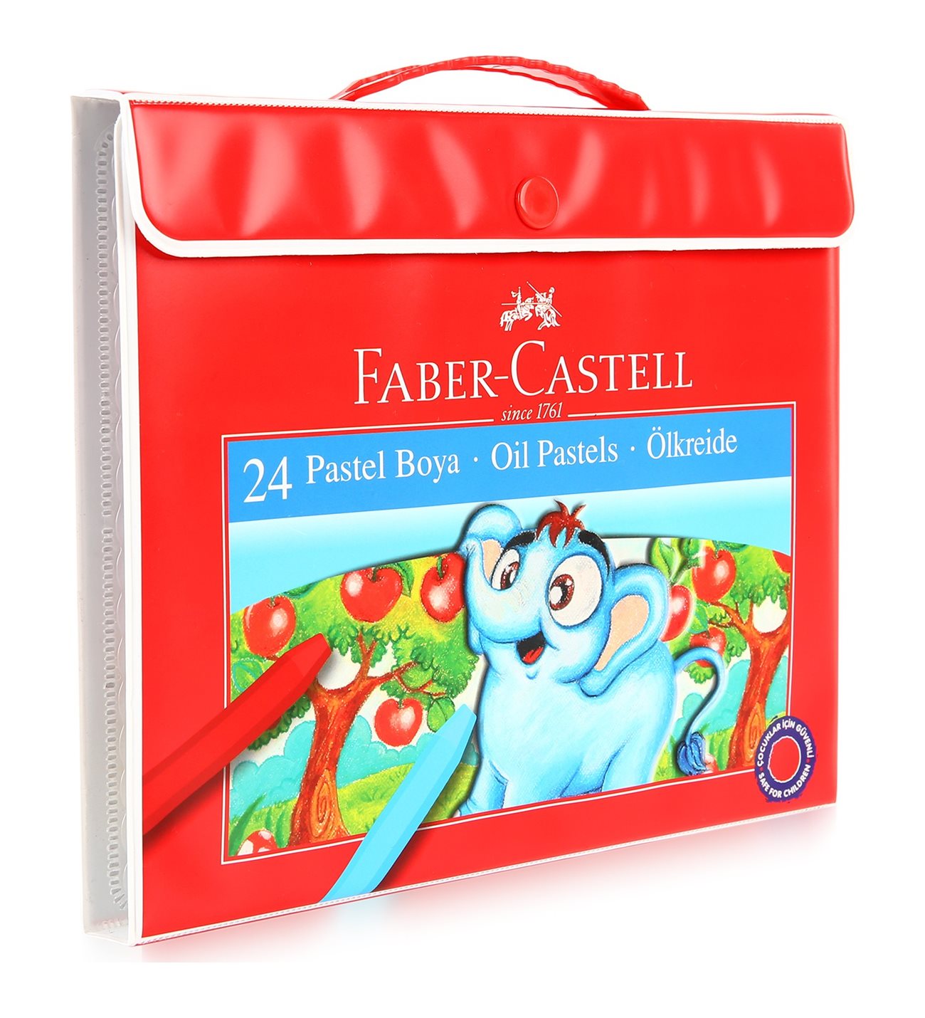 Faber-Castell Plastik Çantalı Tutuculu Pastel Boya, 24 Renk
